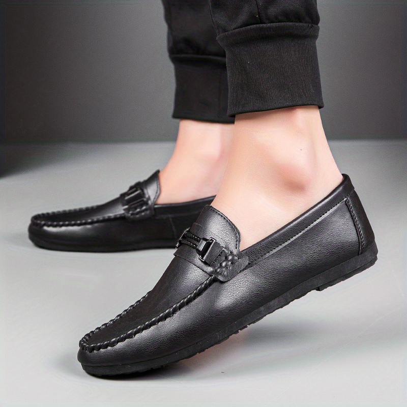  Zapatos deportivos negros para hombre, zapatos casuales de  cuero, color sólido, casuales, a la moda, sencillos, para correr, caminar  (A03-B, 11) : Ropa, Zapatos y Joyería