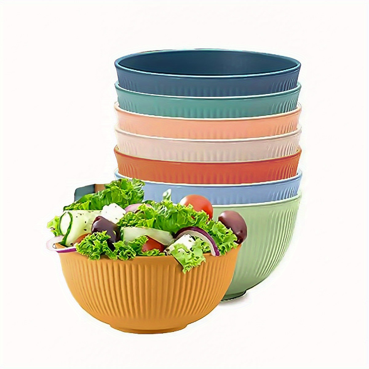 Wheat Straw Mixing Bowls Reusable Salad Mixing Bowls For - Temu