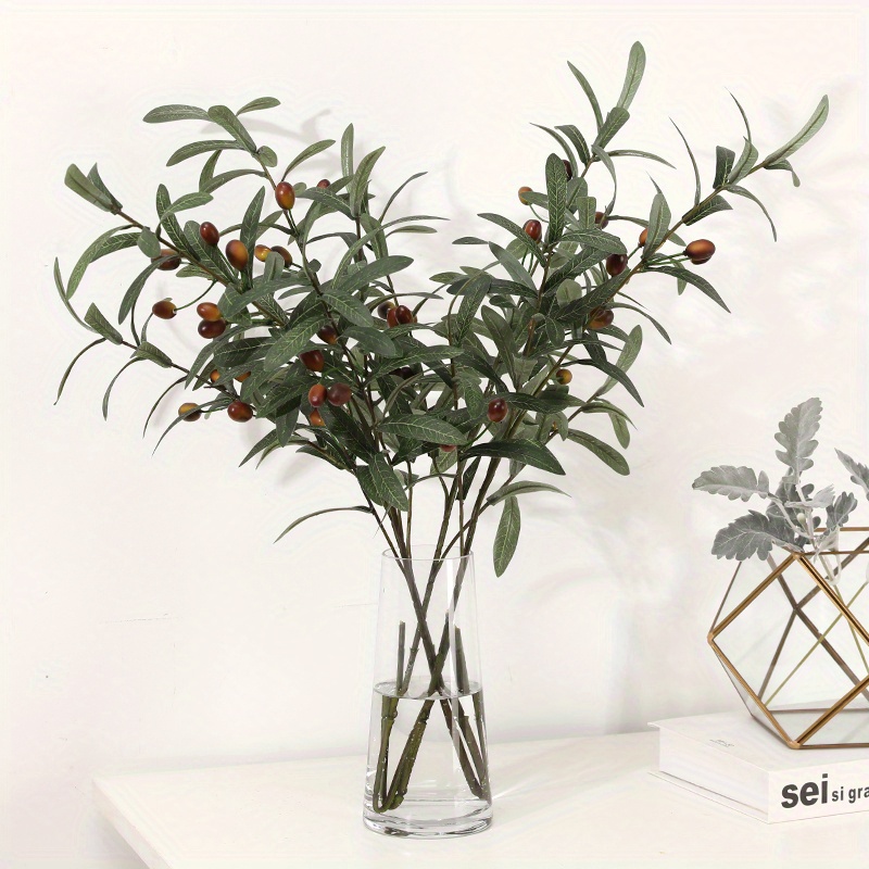 GOFLAME Paquete de 2 olivos artificiales, árbol falso en maceta de 6 pies  para decoración de interiores y exteriores, ramas de olivo y frutas