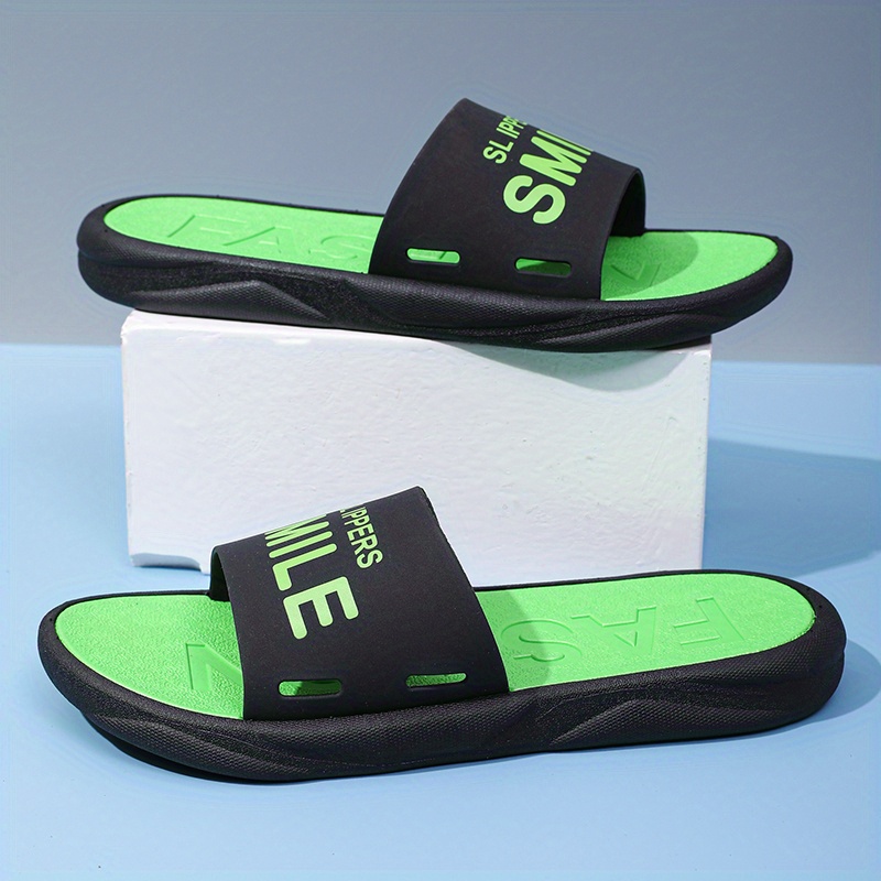 Men's Checkered Design Slides, Casual Non Slip Slippers, Open Toe Shoes For Indoor Outdoor Beach Shower, Spring And Summer main image 1