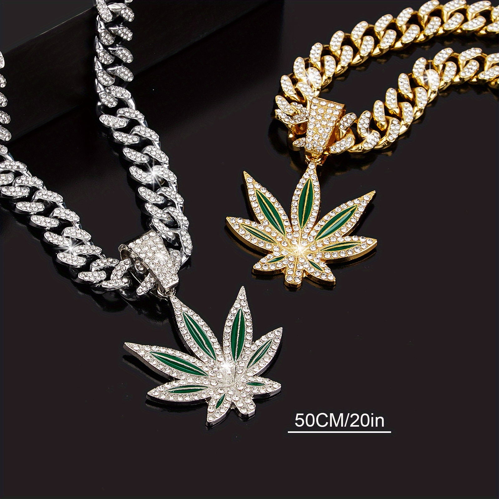 Hip Hop Iced Out Classic Retro Leaf Pendant