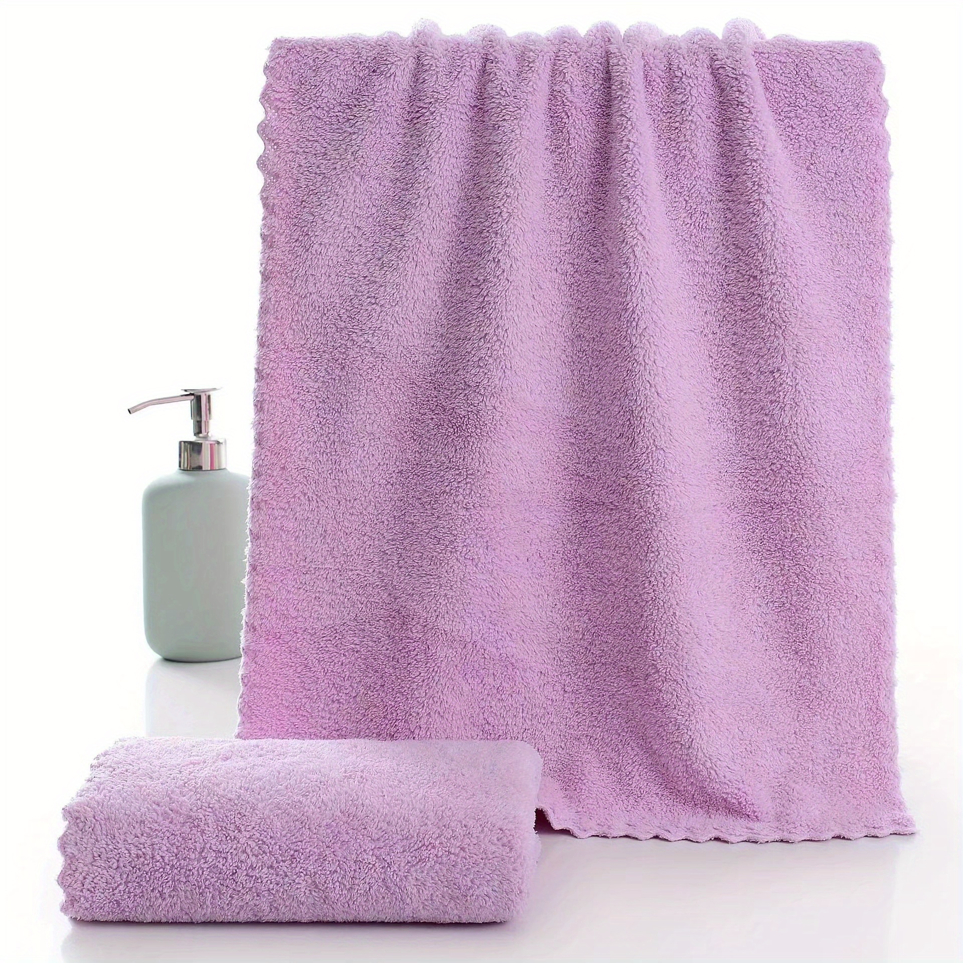 1pc Large Size Soft & Anti-shedding Bath Towel, Color Random