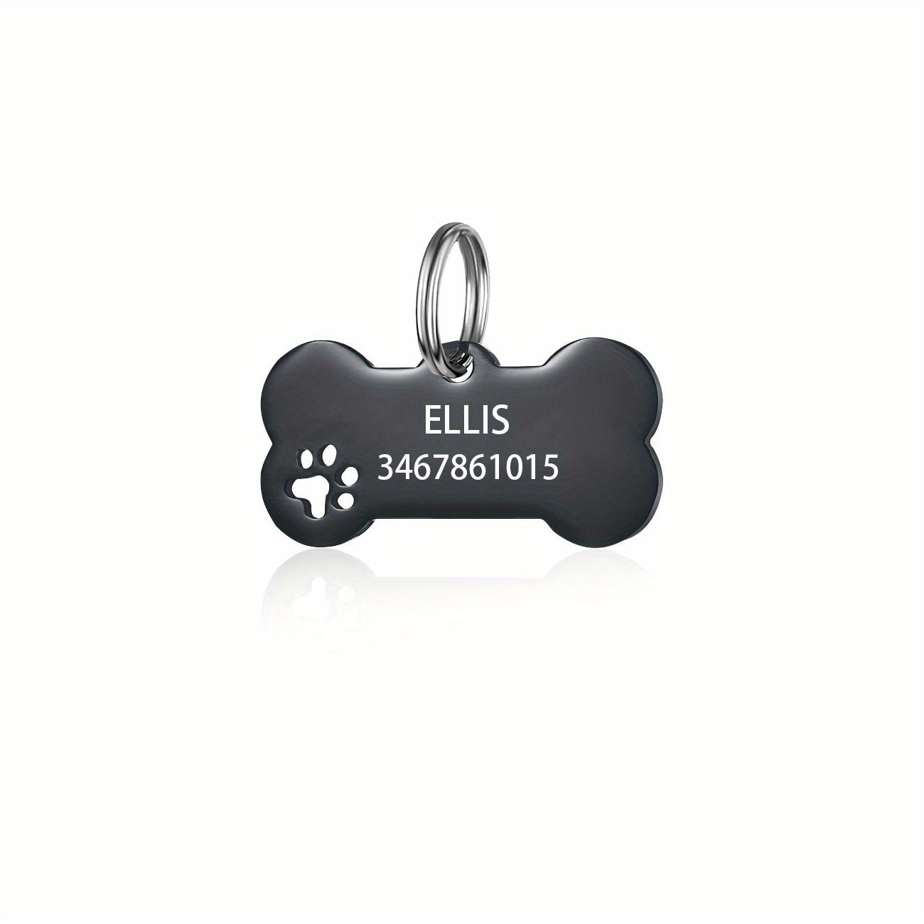 TEMU Gepersonaliseerde Honden- en Katten-ID Tag met - 6 Kleuropties met Pootafdruk Ontwerp, Duurzame Metalen Naam & Telefoonnummer Tag voor