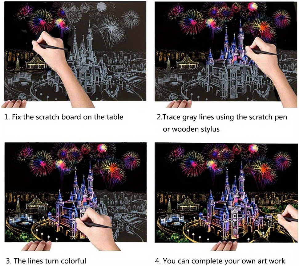  Rainbow Scratch Paper Scratch Art for Kids Adults City Night  Scenery Around The World Scratch Art Supplies Creative DIY Sketch Sheets  Party Favor Christmas Birthday Gift (Balloons)