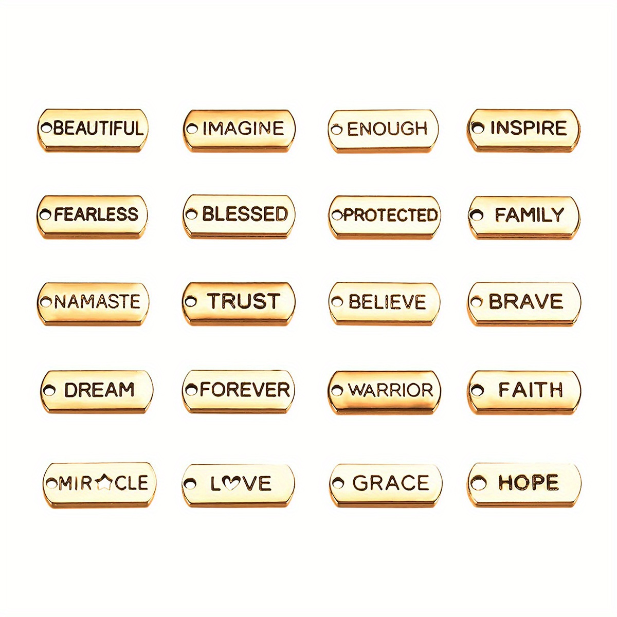 Engraved Inspiration Word Charms Pendants For Necklaces - Temu