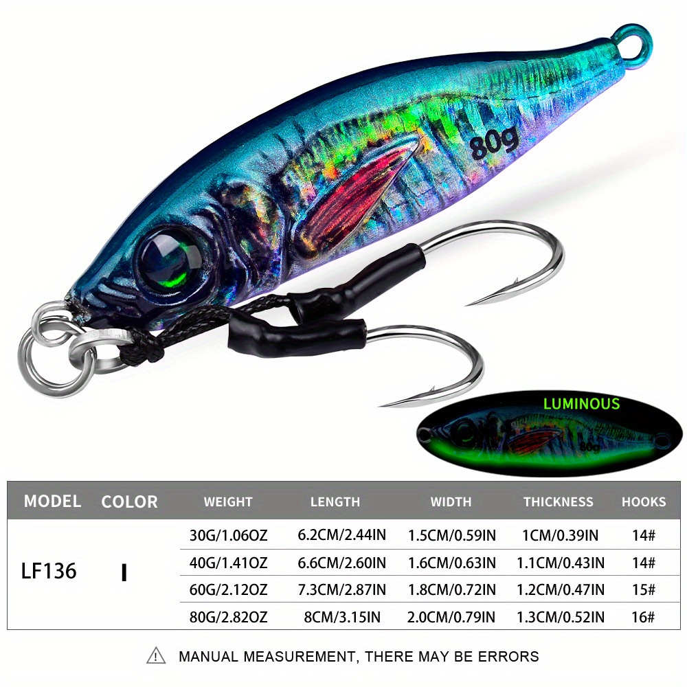 Artificial 12g/16g 3D Eye Spinning Baits Bass Hook Lead Casting Fishing  Metal VIB Lures Jig Metal Slice Spoon Lure COLOR G - 16G