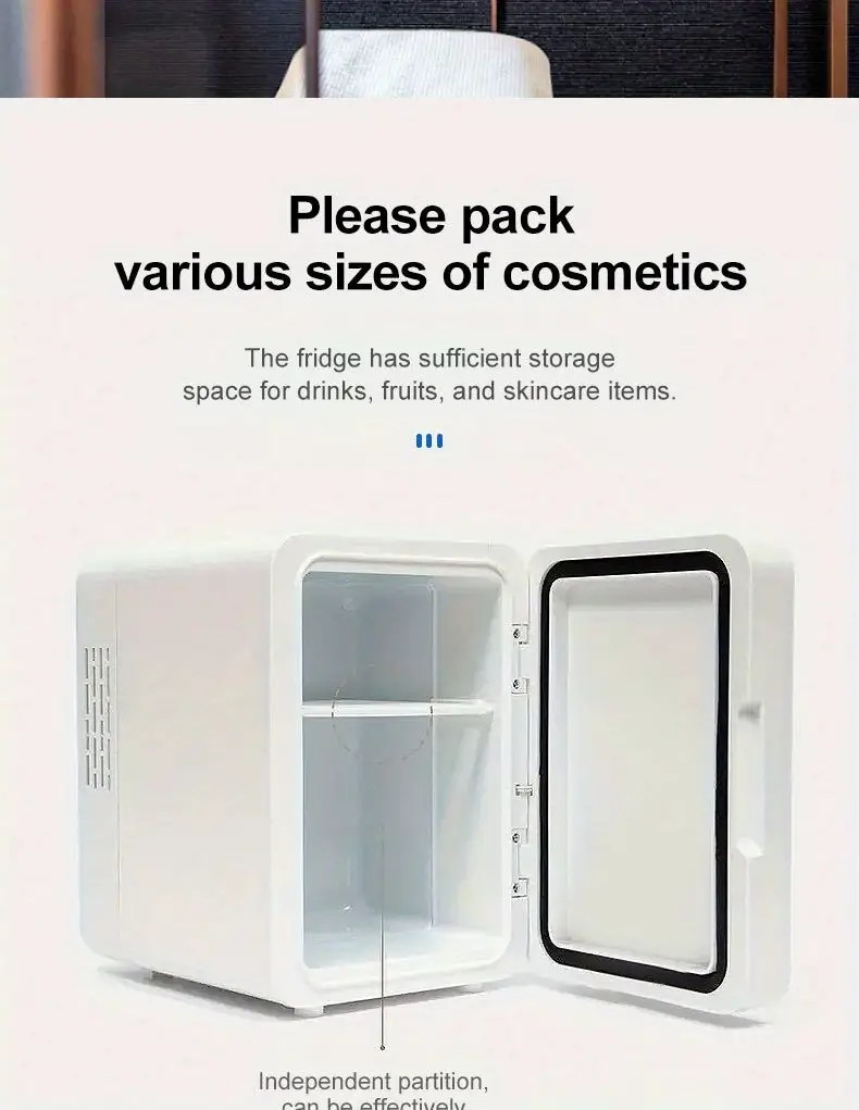 mini portable fridge 4 liter 6 can cooler and warmer personal refrigerator for skin care cosmetics beverage suitability for office bedroom car outdoor camping details 5