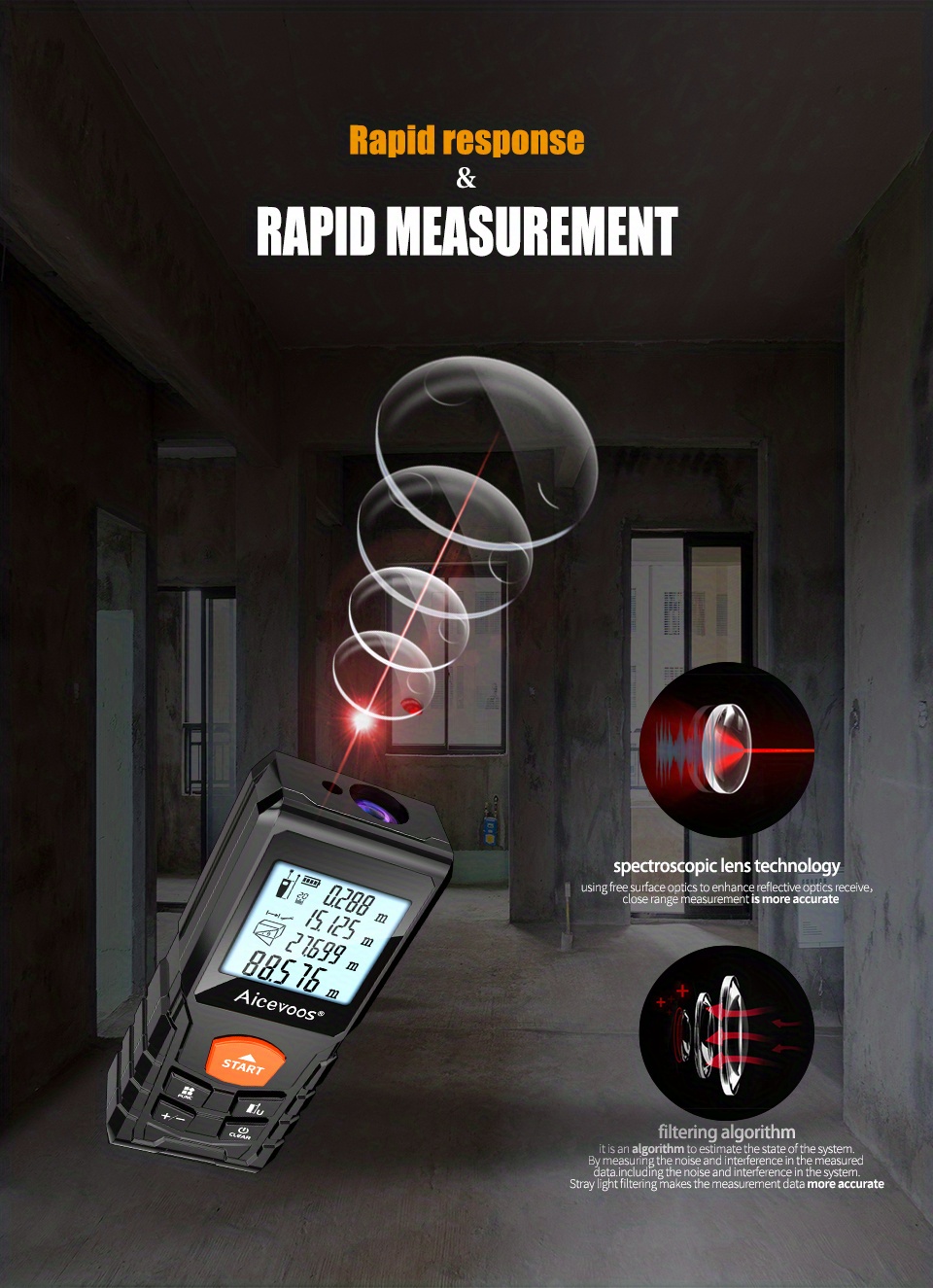 Mileseeydistance mètre Roulette électronique Bande numérique Télémètre  Trena Metro Laser Range Finder Ruban à mesurer