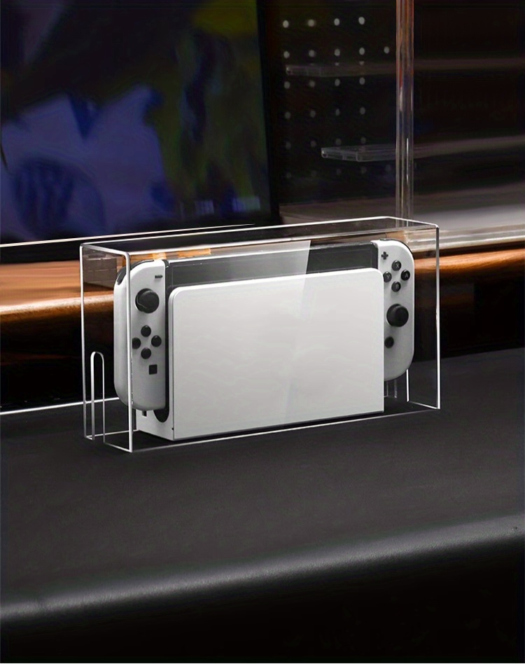 acrylic transparent game console base protective case dust cover for nintendo switch switch oled details 9