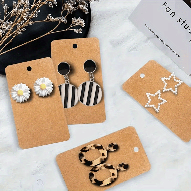 100pcs Kraft Display Cardboard Paper Earring Handmade Hang Tag Packaging  Cards