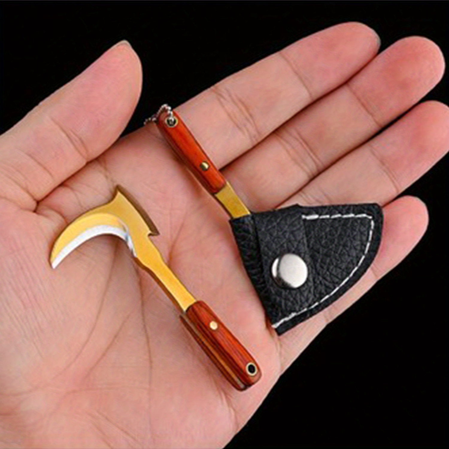 Sickle Bag Set Keychain For Men: Mini Sickle Knife Set For Edc