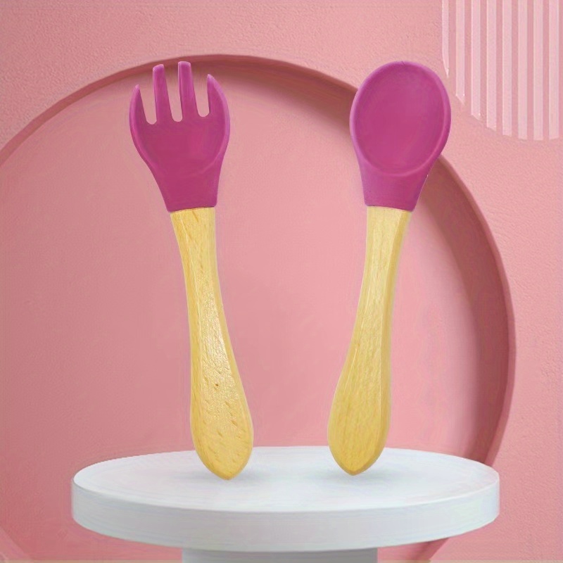 Safe Silicone Baby Fork Spoon Set