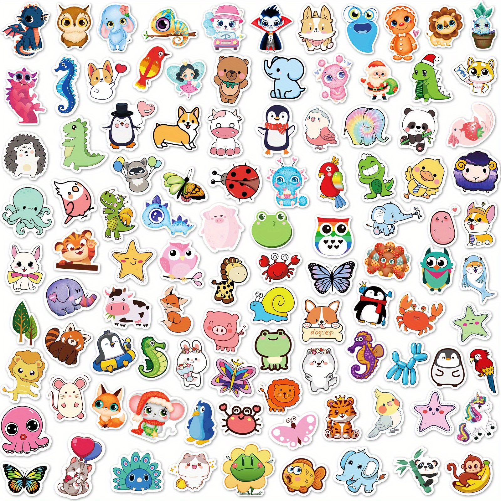 tik tok10/25/50pcs small cute stickers small fresh and cute animal