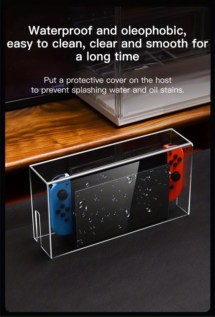 acrylic transparent game console base protective case dust cover for nintendo switch switch oled details 5
