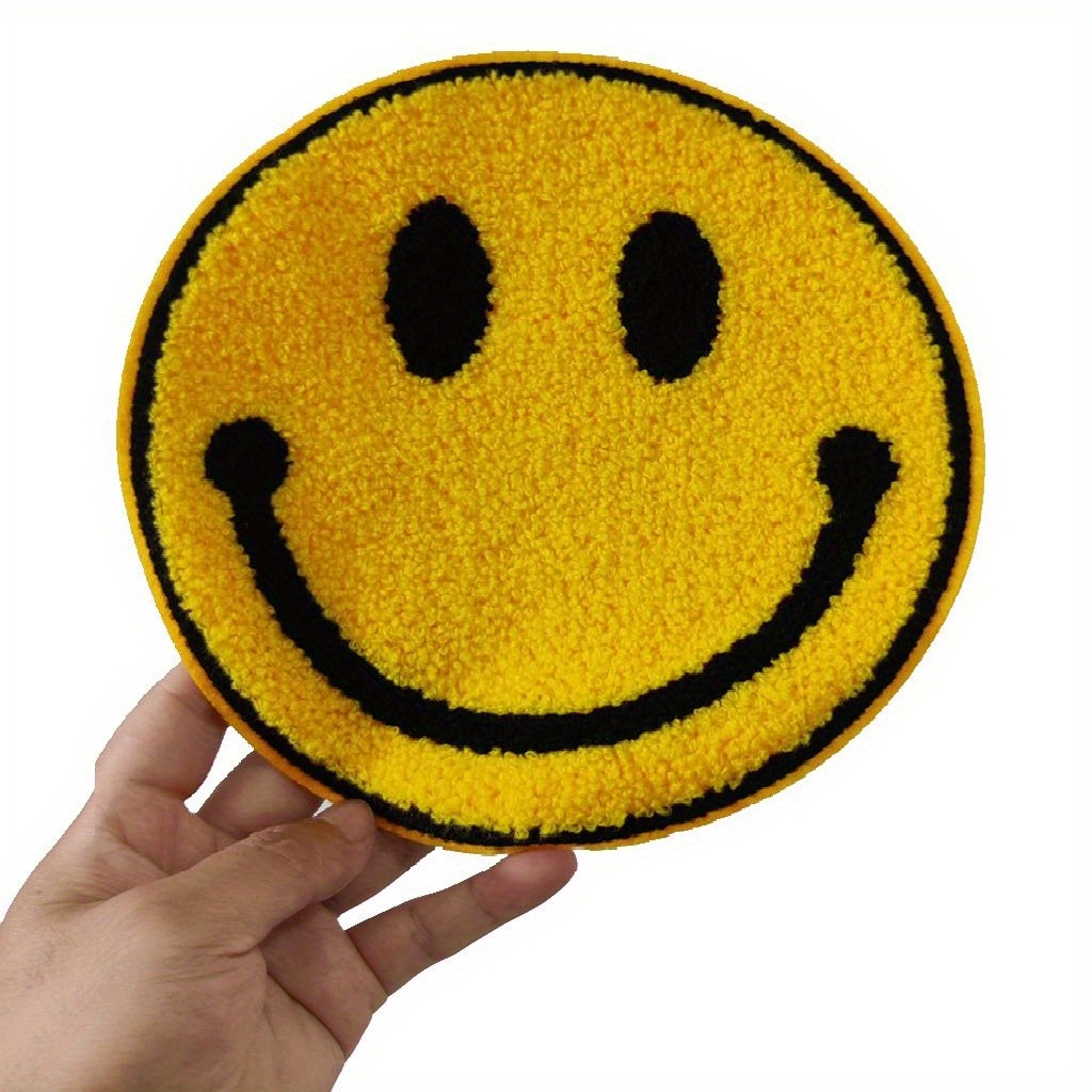 Smiling Face Embroidered Towel Patch Iron On Or Sew On Diy Clothing  Accessory - Jewelry & Accessories - Temu United Arab Emirates