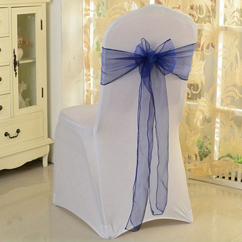 Wedding Chair Back Decoration White Yarn Wedding Supplies - Temu