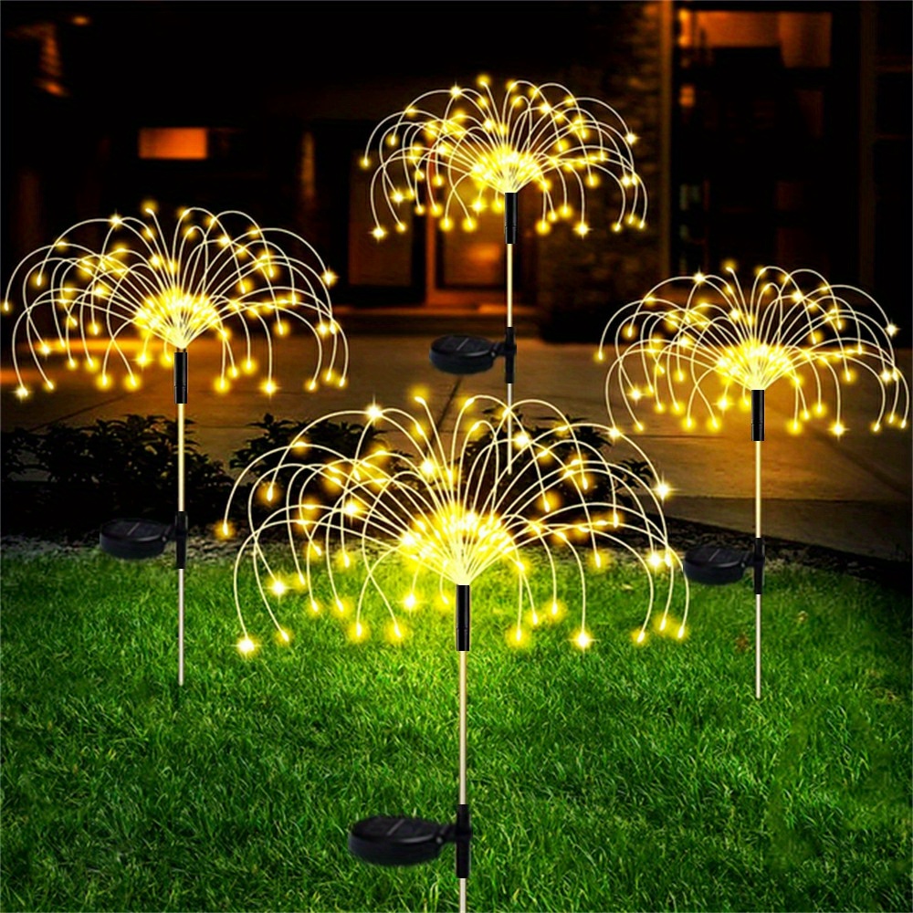 2 Paquetes Luz Solar Fuegos Artificiales Aire Libre Ip65 - Temu