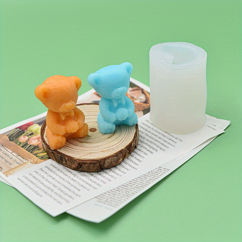Little Bear Candle Mold Handmade Creative Silicone Decoration Cake Baking Silicone  Mold - Temu