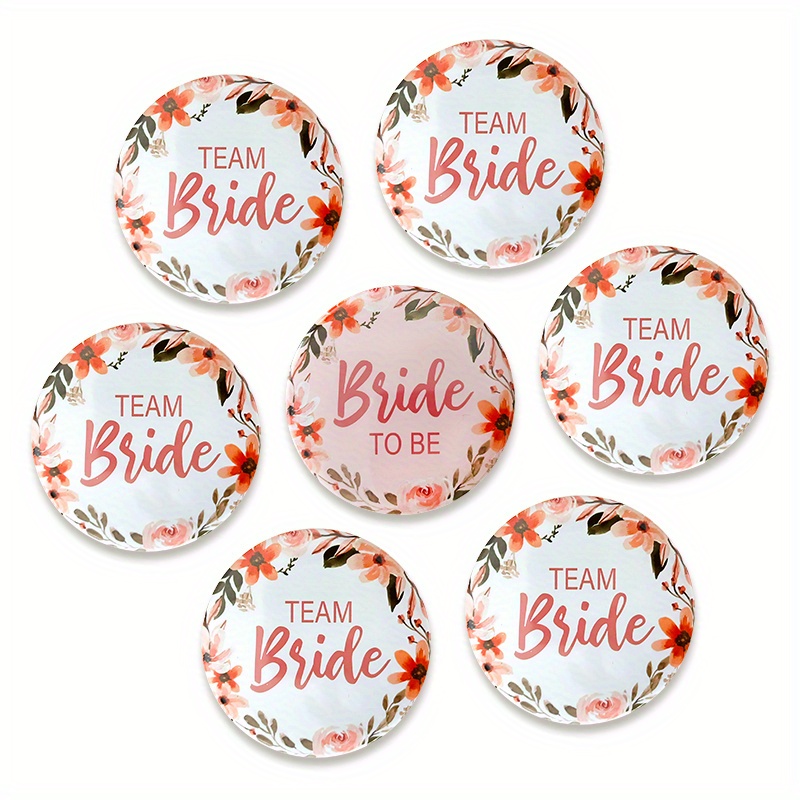 1/2pcs Team Bride Diy Metal Badge Bride To Be Hen Party Bachelorette Party  Decor