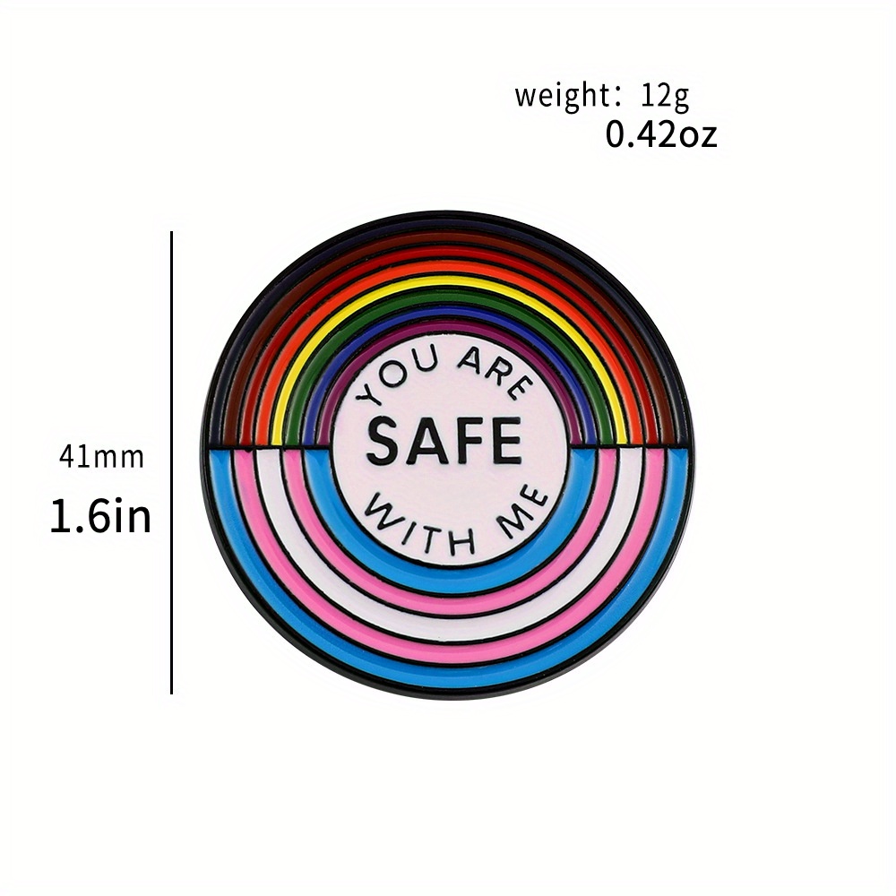 Creative Rainbow Pattern Brooch For Men, Handmade Badge Alloy Drip Oil