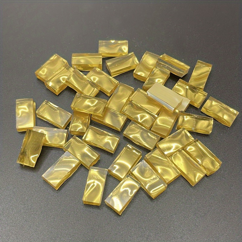 Image of 65pcs Sparkling Shiny Loose Glass Mosaic Tiles - Wavy Texture Sheets Suitable For Diy Wall,, Backsplash, Shower Enclosure - Golden Glass Pieces For & Mosaic Art (65pcs)