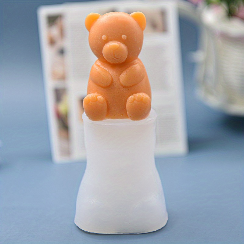 3D Bear Silicone Mold (2 Cavity)  Miniature Dollhouse Bear Toy