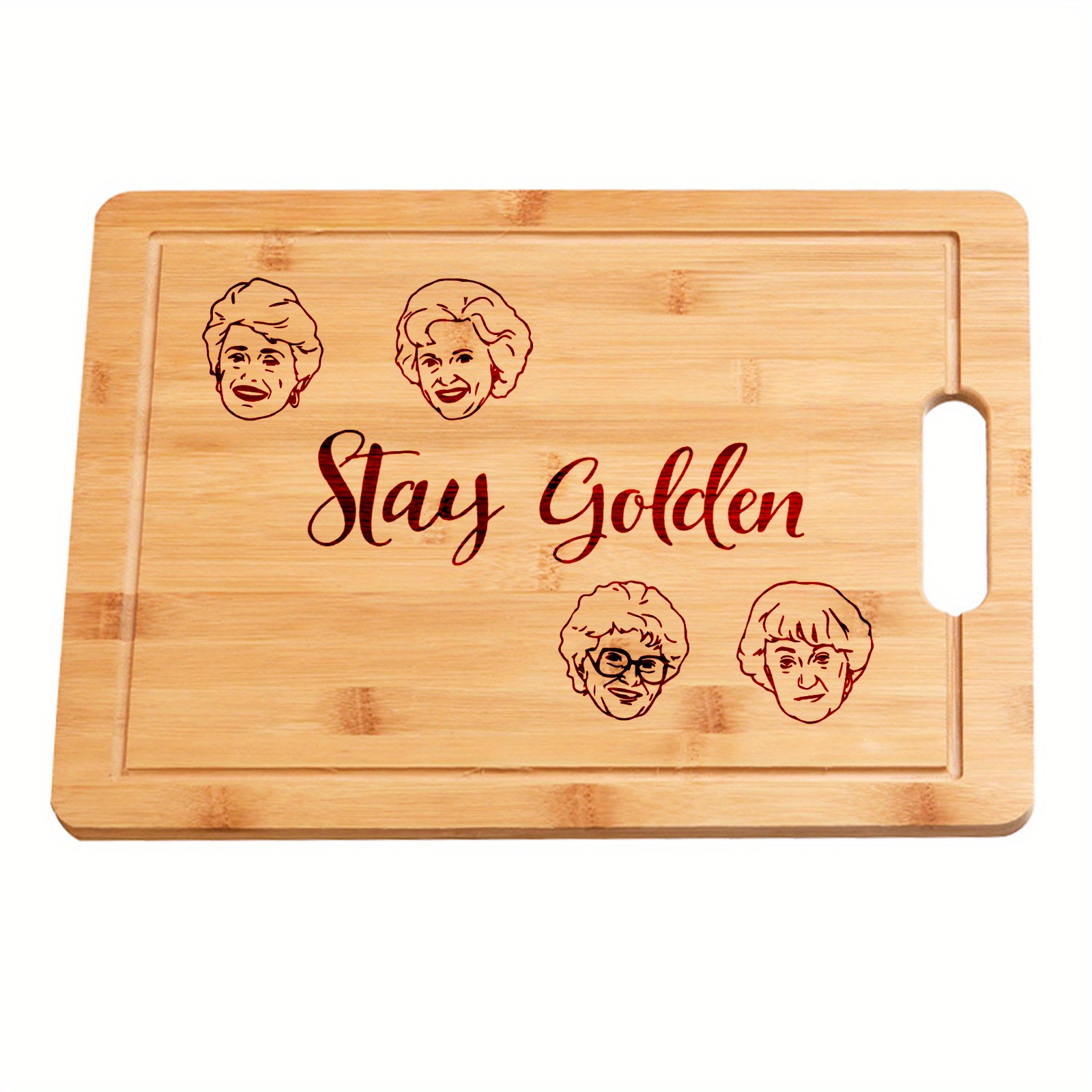 1pc, Golden Girls Bamboo Cutting Board - Funny Kitchen Decor and Serving Wood Board for Family and Friends - Perfect Holiday, Birthday, and Housewarmi