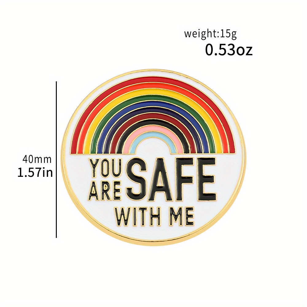 Creative Rainbow Pattern Brooch For Men, Handmade Badge Alloy Drip Oil