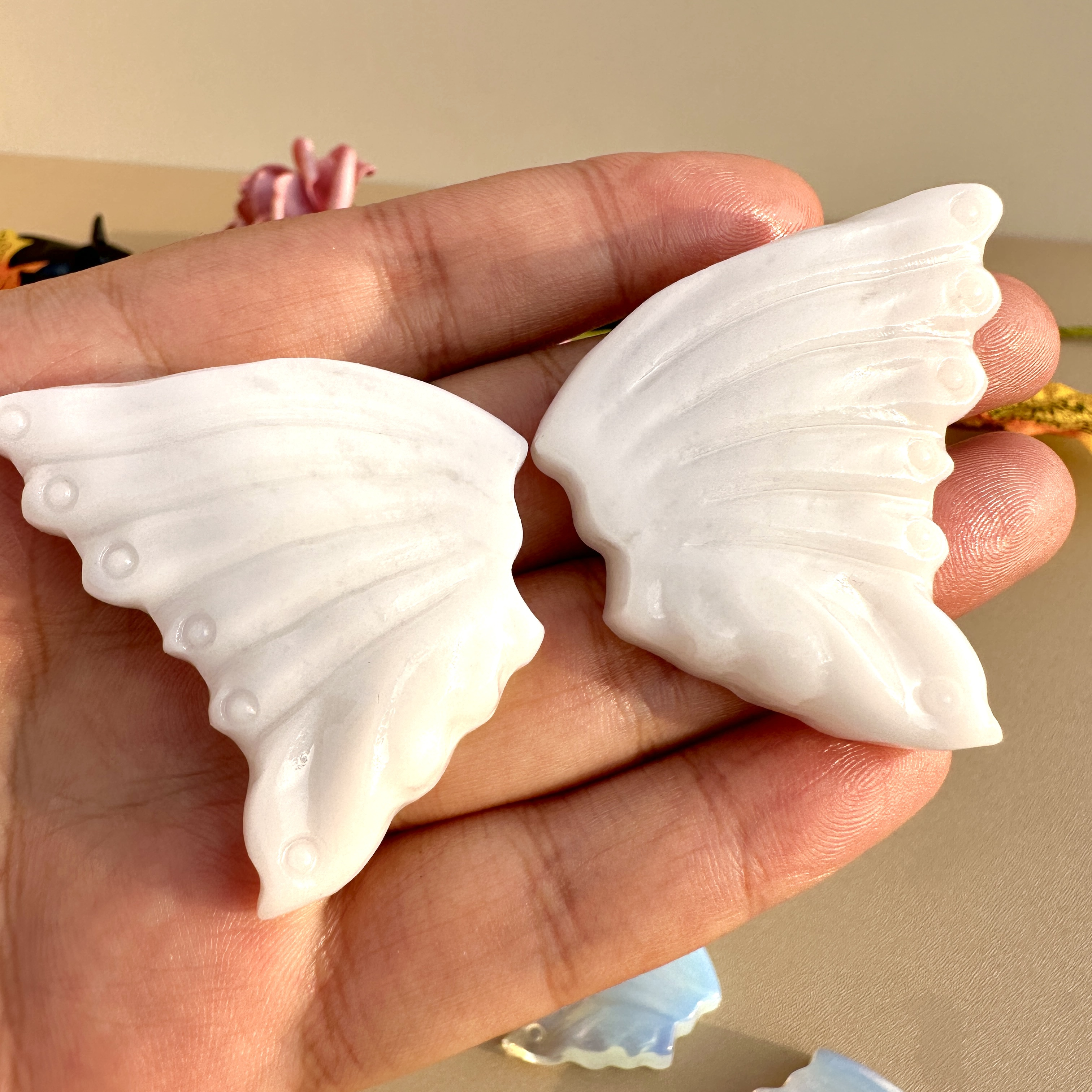 1 Pieza Alas Mariposa Cristal Natural Variadas Decoración - Temu