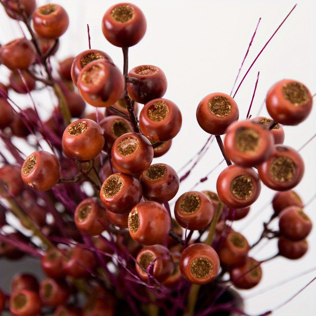 Artificial Red Berry Flower Stems Heart Shaped Berry Picks - Temu