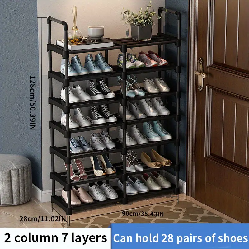 Double Row Shoe Rack,Shoe Storage Organizer with Big Capacity,7