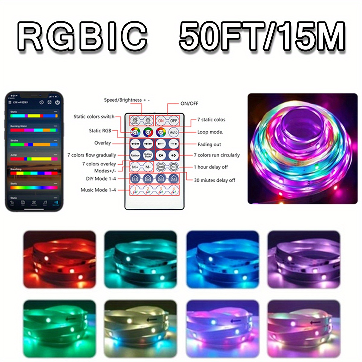 Smart LED Strip Lights (RGBIC) - 5 Meters