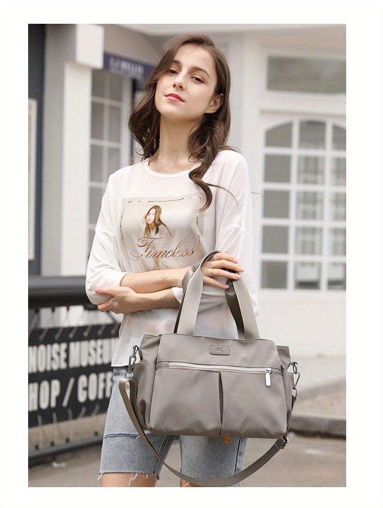 Multi Pockets Crossbody Bag, Large Capacity Tote Bag, Casual Ruched Every  Day Purse For Women - Temu