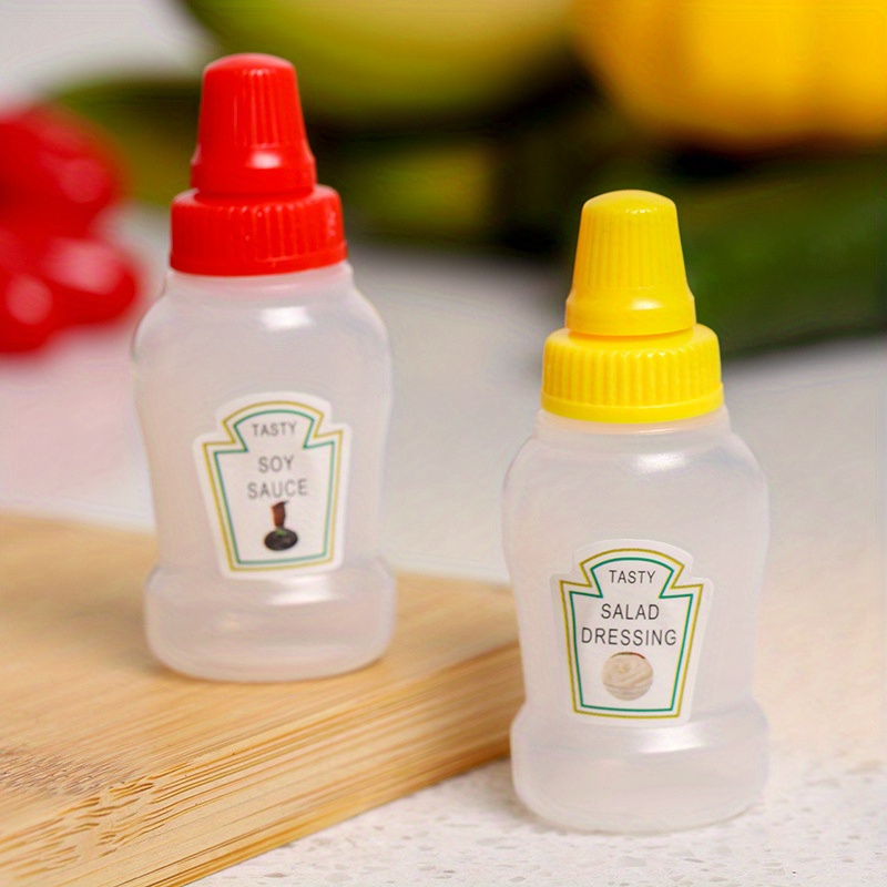  WXOIEOD 4 Pieces Mini Ketchup Bottle for Bento Box Accessories,  25ml Condiment Squeeze Bottles Empty Plastic Salad Dressing Container  Tomato Ketchup Condiments Squirt Squeezable Jar for Sauces Syrup : Home 