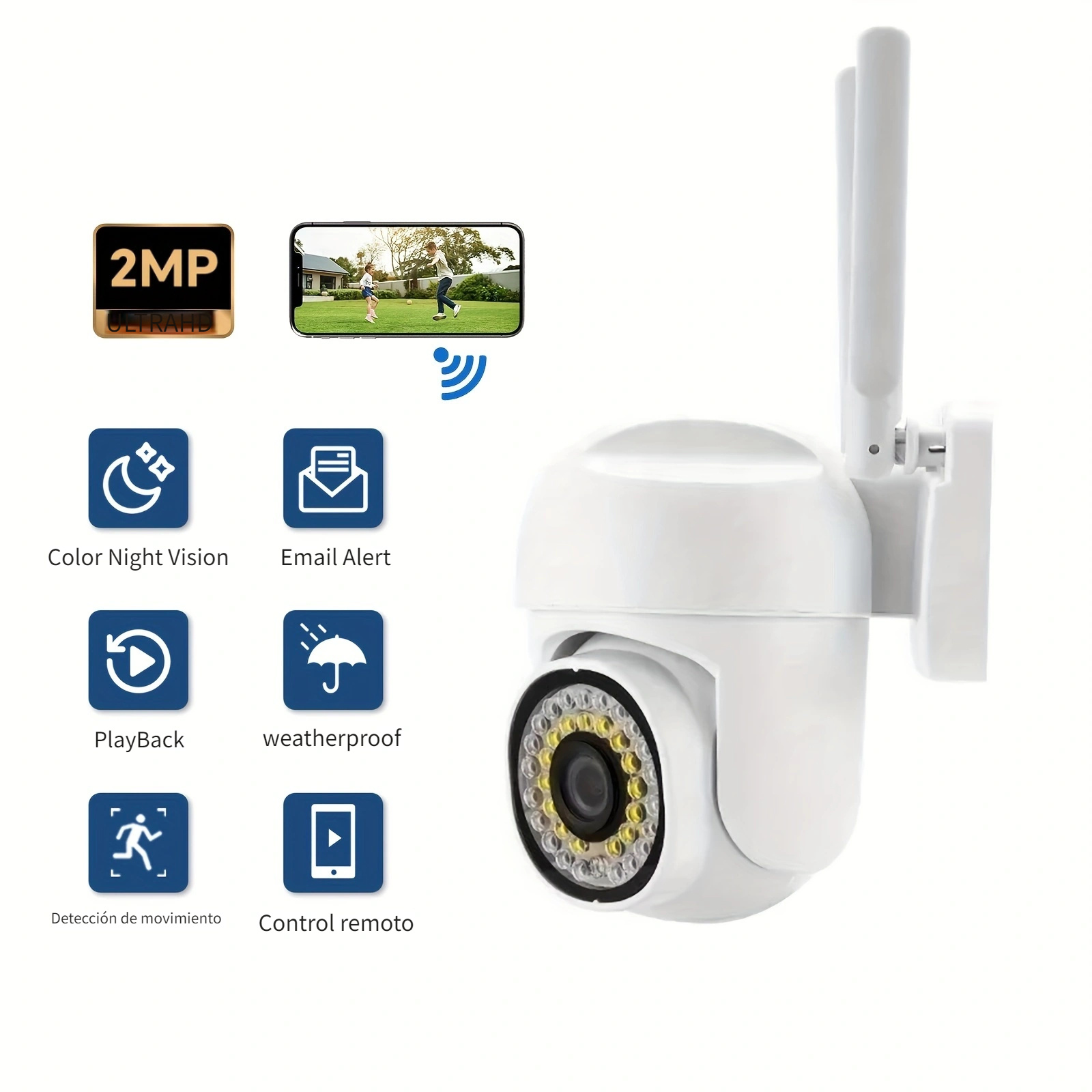 Cámara de Seguridad WiFi 1080P 360 grados panorámica CCTV