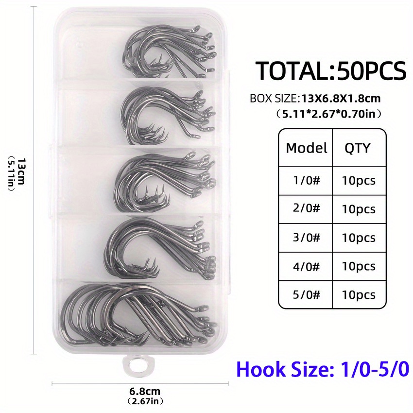  150pcs/box Circle Hooks 2X Strong Offset Octopus Catfish Bass Fishing  Hooks High Carbon Steel Saltwater Customized Fishhook 8 Sizes Mixed with  Tackle Box : Sports & Outdoors