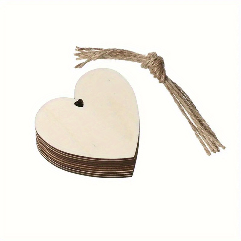 10pcs Love DIY Wooden Chips Blank Labels Heart Decor Rustic Wedding  Decorations， Heart Shape Ornaments， DIY Wooden Heart Crafts