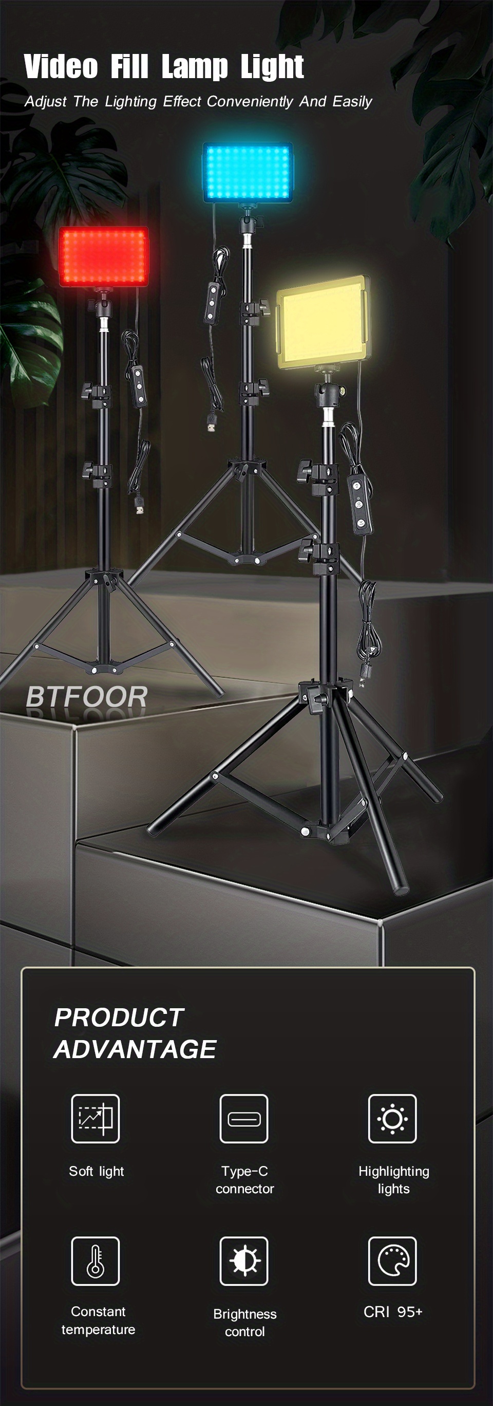 Rgb Color Filters 4 Led Studio Streaming Lights Portable Temu