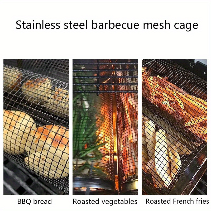 Stainless Steel Bbq Cage, Grill Cage, Perfect For Outdoor Grilling,  Camping, Grill Accessories Tool Gifts For Men Dad Boyfriend, Fathers Day,  Bbq Accessories - Temu