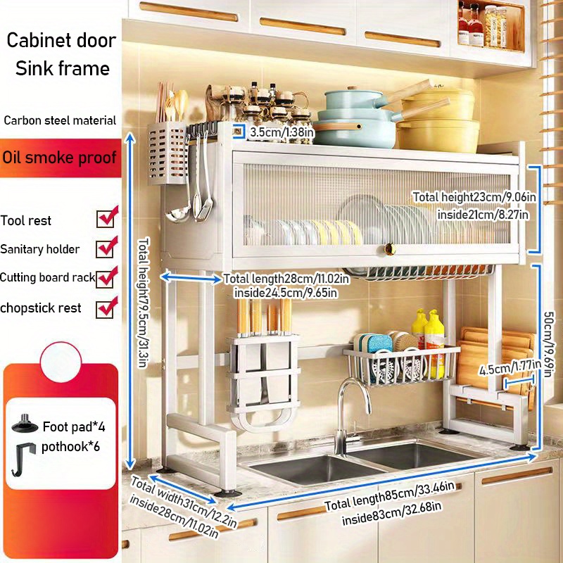 Kitchen Dish Drying Rack, Tableware And Seasoning Rack, 3-tier Bracket,  Sink Dish Drying Rack, Countertop Multi-functional Stackable Rack,  Kitchen/bathroom Countertop Organizer, Kitchen Accessories - Temu