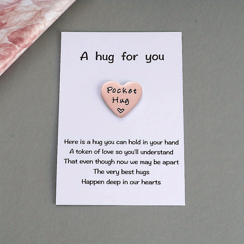 1pc Stainless Steel Heart Pocket Hug Keepsake Token Social Distance Gifts  Family Friends Love Gifts - Jewelry & Accessories - Temu