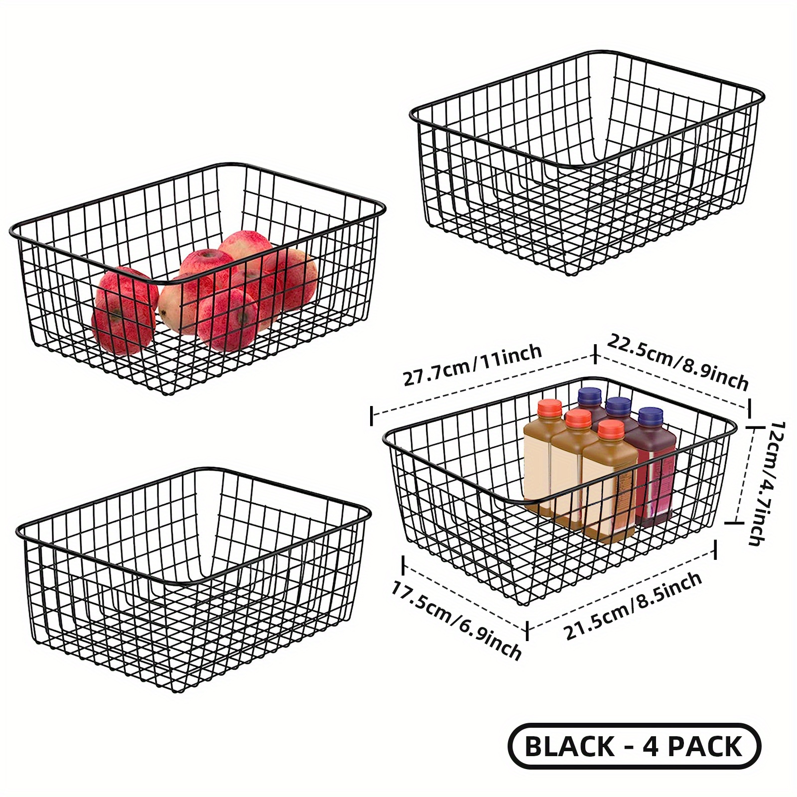 Metal Hollow Basket, Durable Storage Basket For Toiletry, Fruits,  Vegetable, Snacks, Desserts, Makeup Items, Household Storage Organizer For  Bathroom,bedroom, Desktop, Vanity, Home, Dorm - Temu