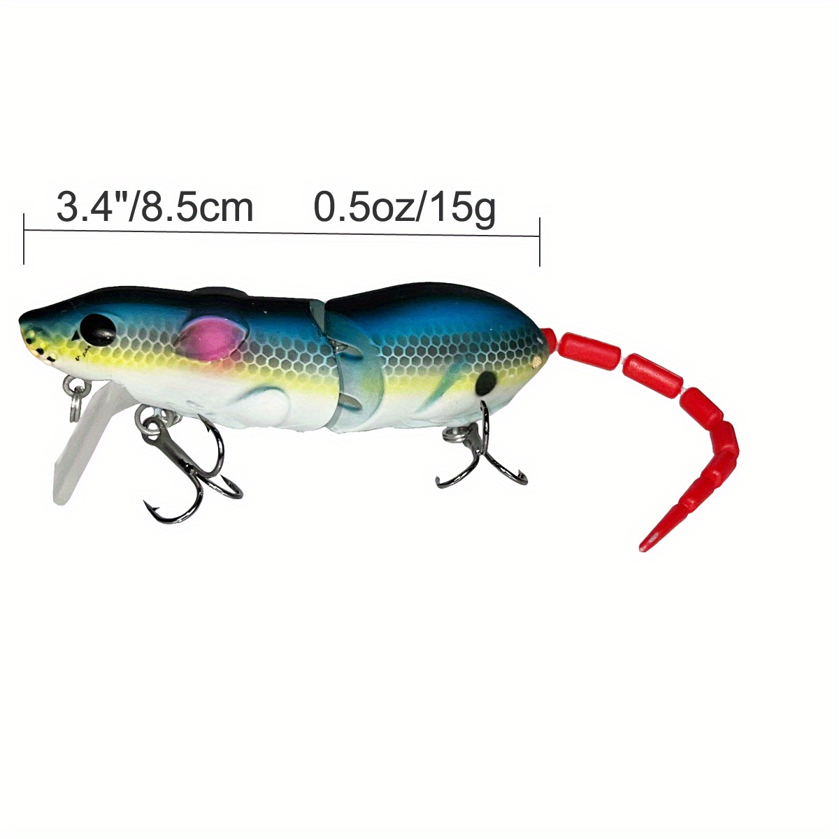 5x Multi-Section Laser Rat Bats Mouse Bass Fishing Lures Sinking  16.3g/8.5cm