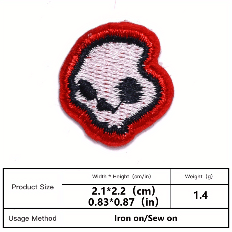 Novelty Patches For Men Punk Skull Full Embroidery Clothing - Temu