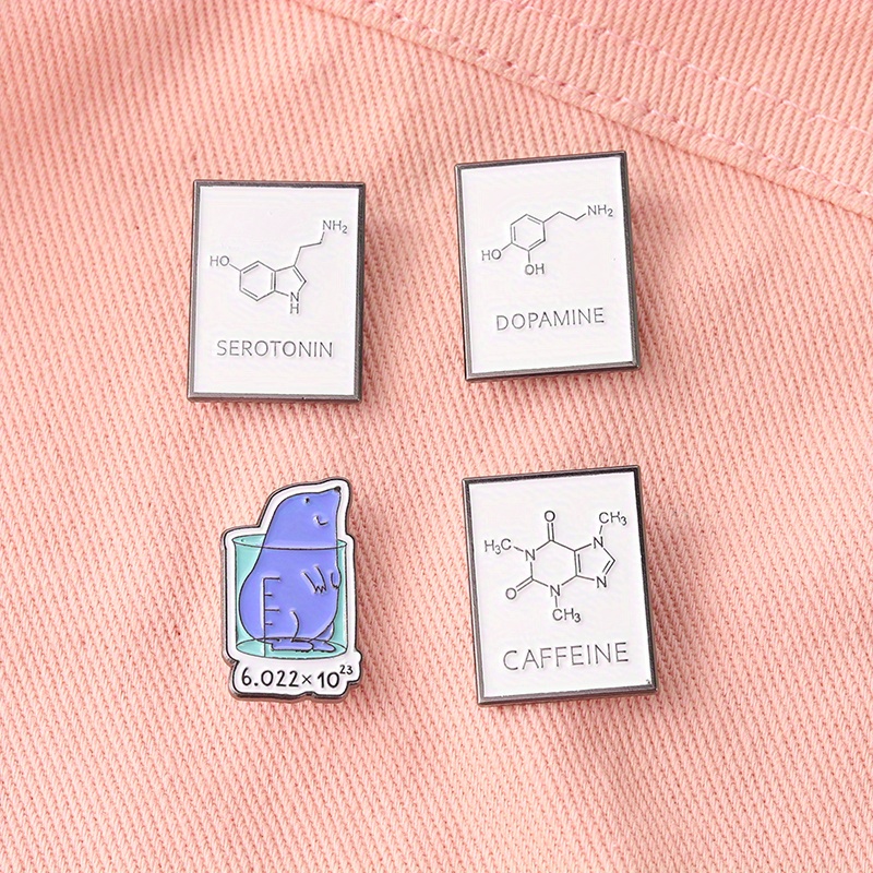 Biochemical Structure Enamel Pins Molecular Formula Brooch - Temu