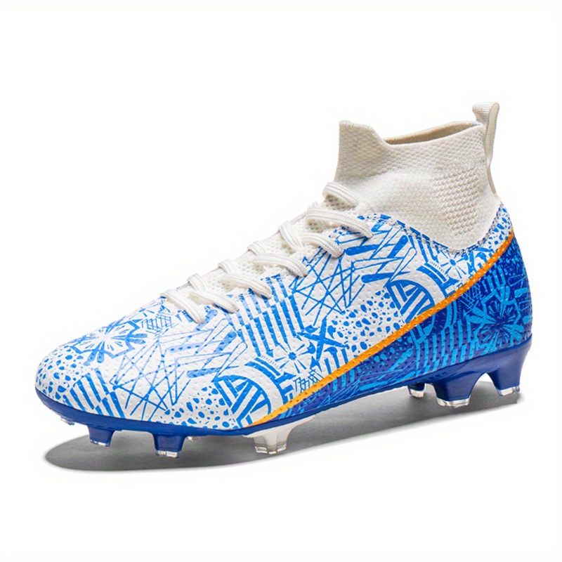 Men's Stylish Geo Print Ag Cleat Football Boots, Professional