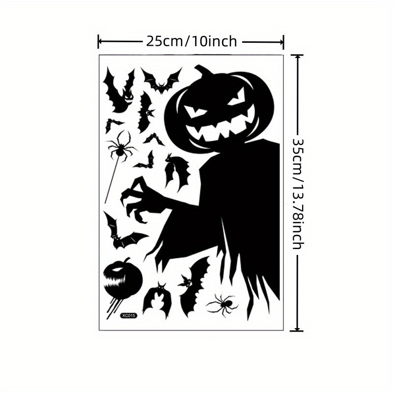 halloween monster window clings 1pc no power needed   party decorations details 3