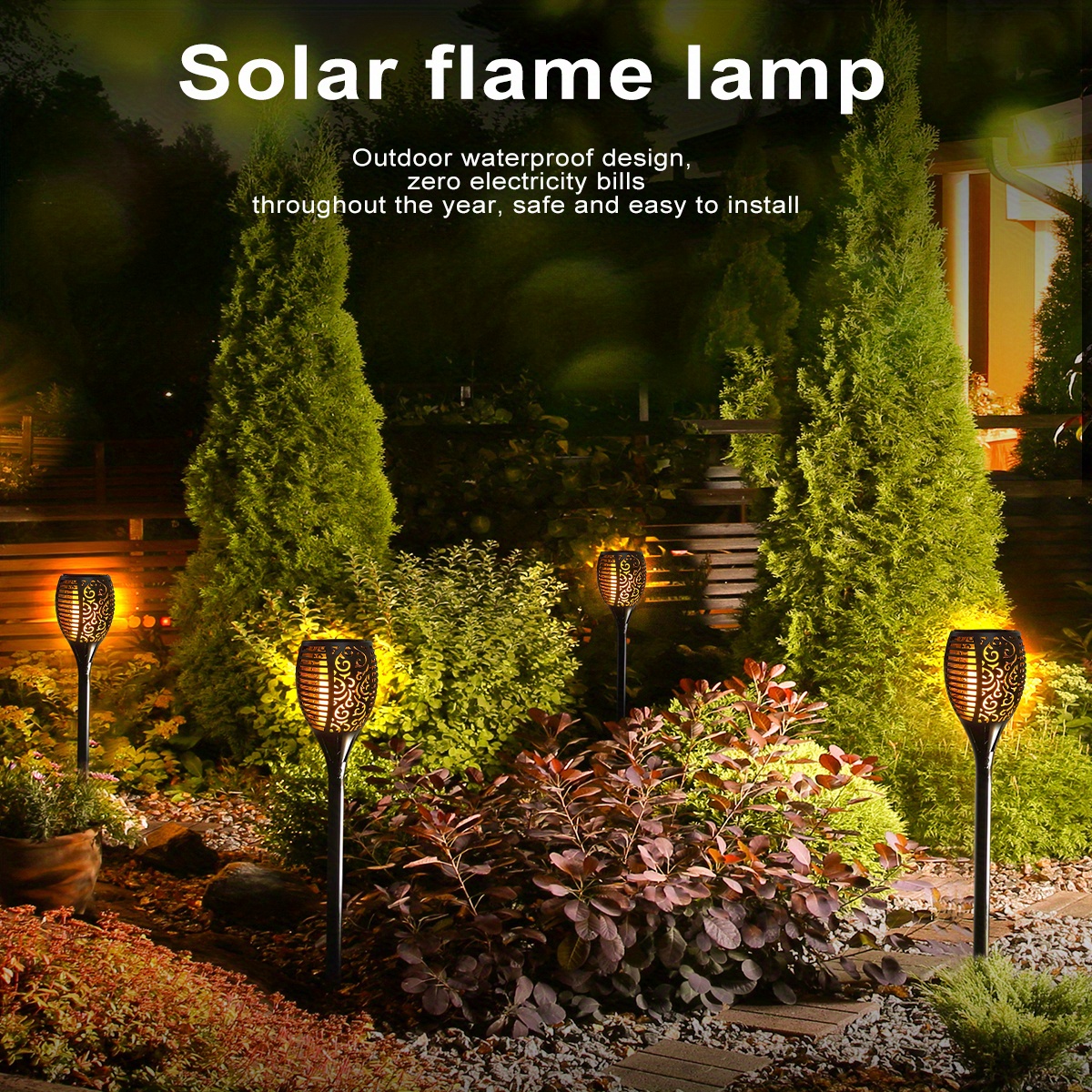 1pc Solar Flame Light Wasserdichte Flackernde Flammen - Temu Austria
