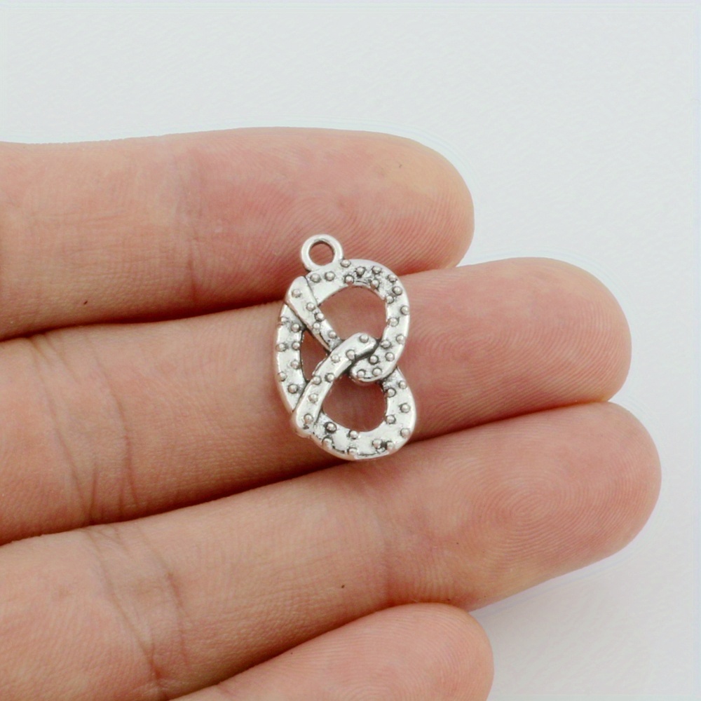 Image of 8pcs Alloy Philadelphia Soft Pretzel Food Charm Vintage Alloy Pendants For Making Findings Small Business Supplies