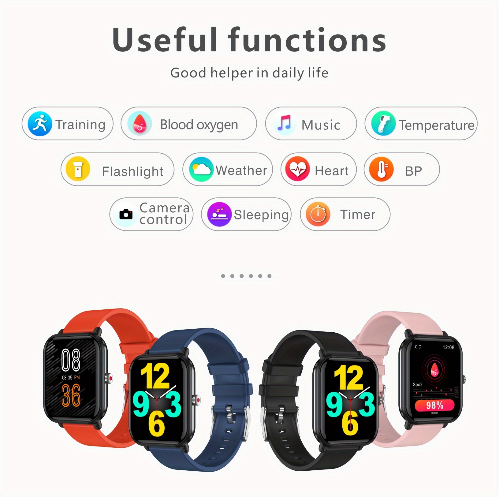 Smart Watch Answer Make Call Alexa Built in 4 27cmFitness Tracker With 100 Sport Modes Heart Rate Blood Oxygen Sleep Monitor Fit For Android And IPhone IP68 Waterproof details 15